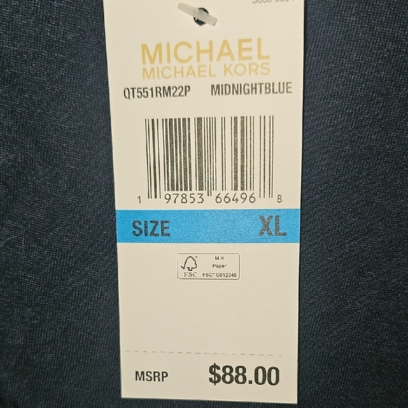 Michael Kors NWT Navy Sleeveless Top with Gold Eyelets Size XLarge - Picture 5 of 7